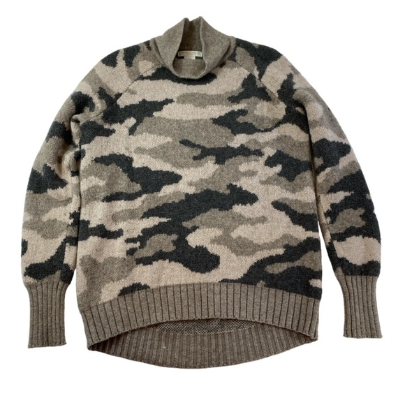 Christian Siriano Women’s NY Camo‎ Sweater Merino Wool Blend Mock Neck Size S - Picture 1 of 10